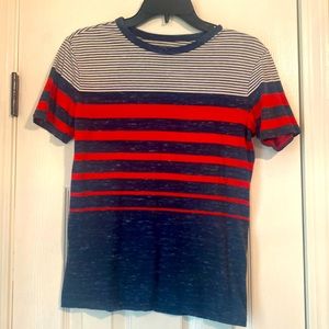 Cat & Jack boys tshirt size Large navy striped short sleeve